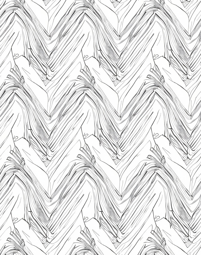 Abstract Zigzag Sketch Texture Rug