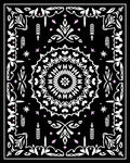 Chic Black White Floral Mandala Design Rug