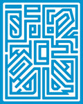 Modern Blue White Geometric Path Design Rug