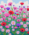 Vibrant Meadow Floral Pattern Rug