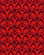 Crimson Abstract Floral Pattern Rug