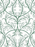 Elegant Green Vine Pattern Rug
