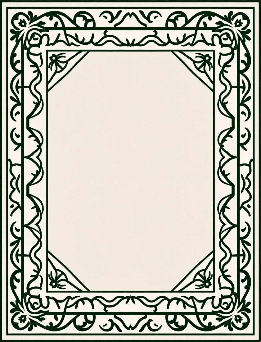 Intricate Scrollwork Botanical Pattern Rug