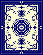 Classic Navy Blue Floral Medallion Rug