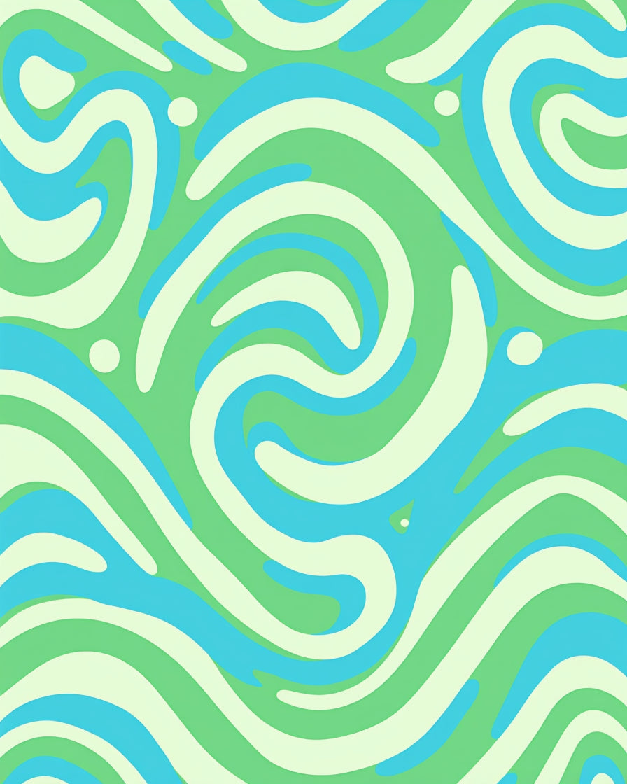 Swirling Waves Pattern Rug