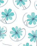 Teal Flower Swirl Repeating Pattern Rug