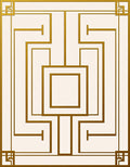 Gold Geometric Art Deco Maze Rug