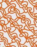 Abstract Orange Line Swirl Pattern Rug