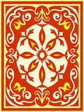 Radiant Red Yellow Medallion Motif Rug