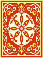 Radiant Red Yellow Medallion Motif Rug