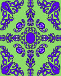 Vibrant Purple Abstract Swirl Pattern Rug
