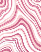 Pink Swirls Abstract Design Rug