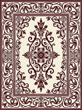 Classic Floral Scroll Frame Design Rug