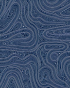 Flowing Swirls and Dots Pattern Rug