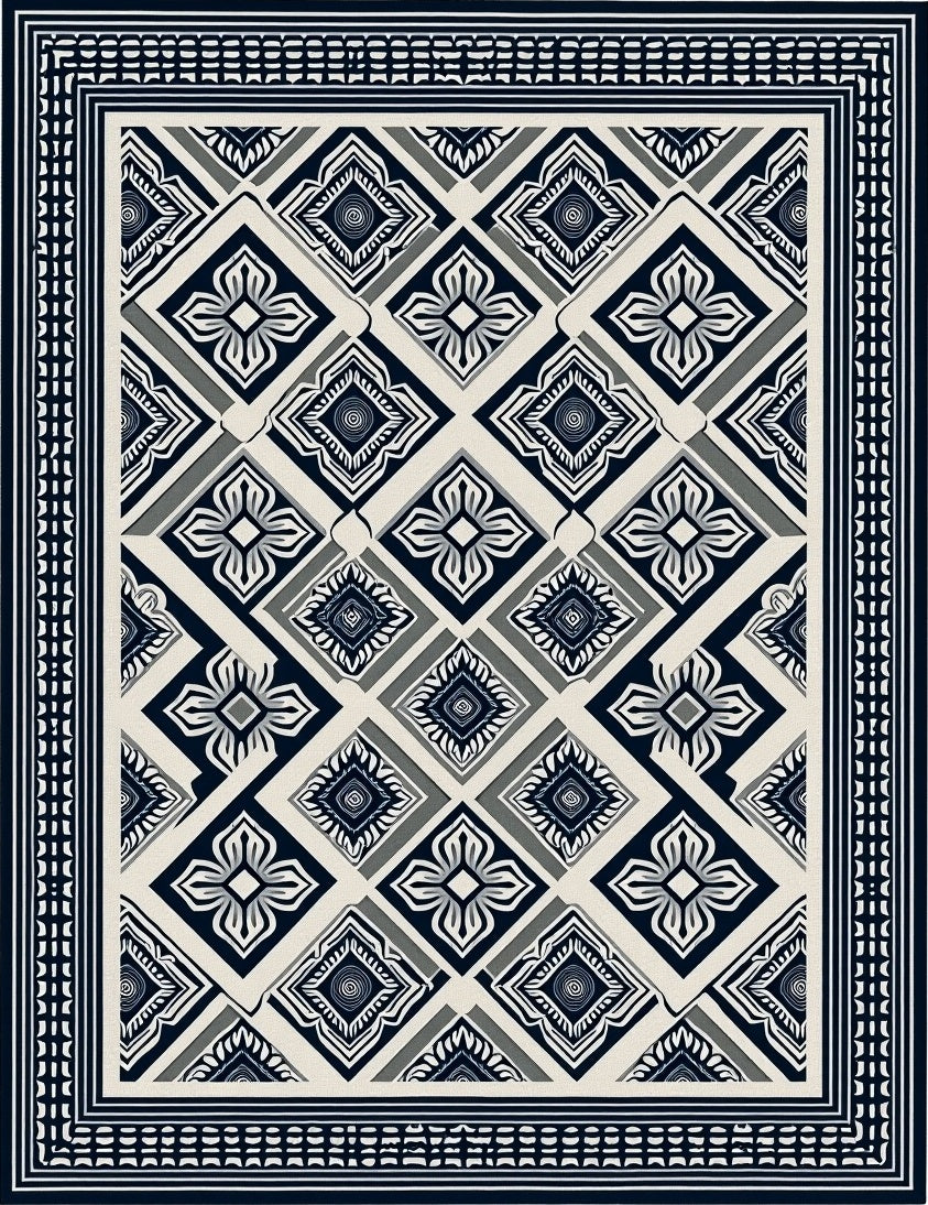 Classic Diamond Geometric Pattern Rug