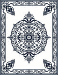 Classic Medallion Scroll Border Design Rug