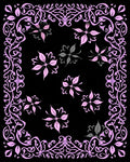 Ornate Pink Floral Vine Pattern Rug