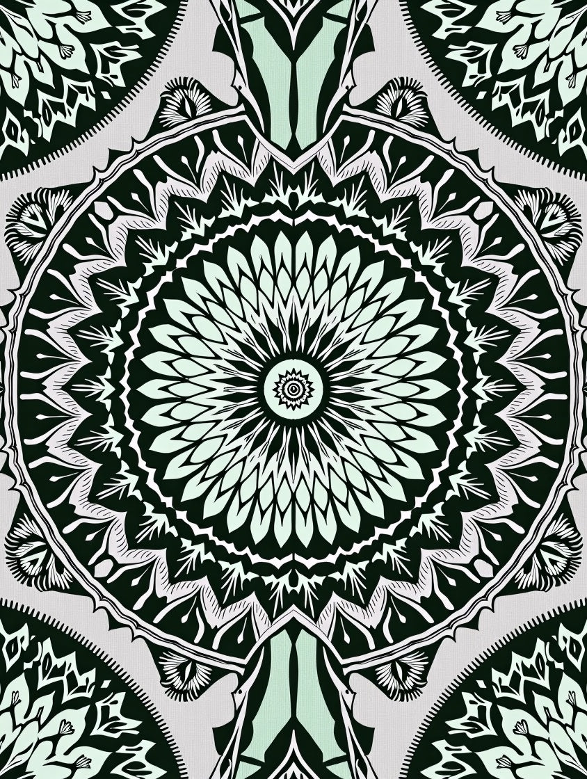 Intricate Floral Mandala Pattern Rug