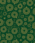 Emerald Gold Festive Holiday Ornaments Rug