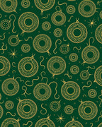 Emerald Gold Festive Holiday Ornaments Rug