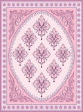Oval Floral Pattern Decorative Rug