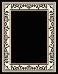 Elegant Cream Black Ornate Border Rug