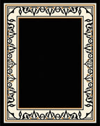 Elegant Cream Black Ornate Border Rug