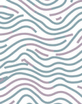 Wavy Teal Mauve Line Design Rug