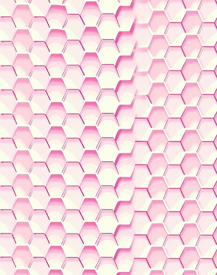 Sweet Pink Honeycomb Geometric Pattern Rug