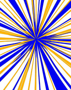 Bold Blue Yellow Starburst Pattern Rug