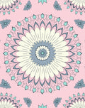 Soft Pastel Mandala Floral Pattern Rug