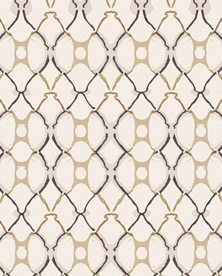 Organic Lattice Pattern With Earth Tones Rug