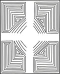 Abstract Linear Maze Design Rug