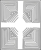 Abstract Linear Maze Design Rug