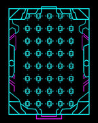Geometric Grid Abstract Neon Pattern Rug