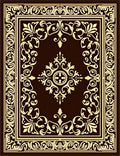 Elegant Swirls and Floral Border Design Rug