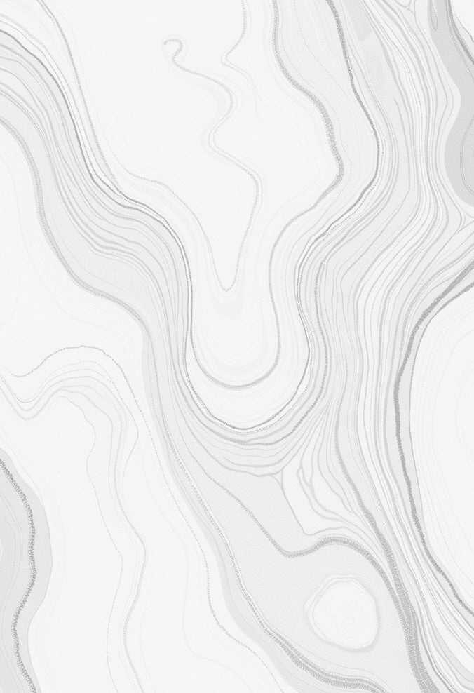 Abstract White Marble Wavy Pattern Rug