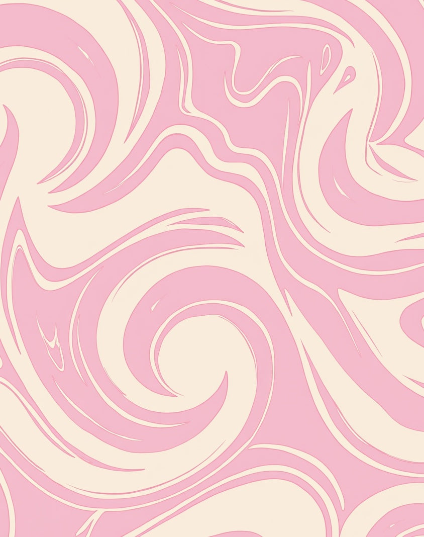 Pastel Pink Swirl Abstract Design Rug