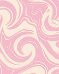Pastel Pink Swirl Abstract Design Rug
