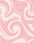 Pastel Pink Swirl Abstract Design Rug