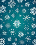 White Snowflake Winter Teal Gradient Rug