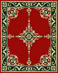 Elegant Floral Emblem Border Rug