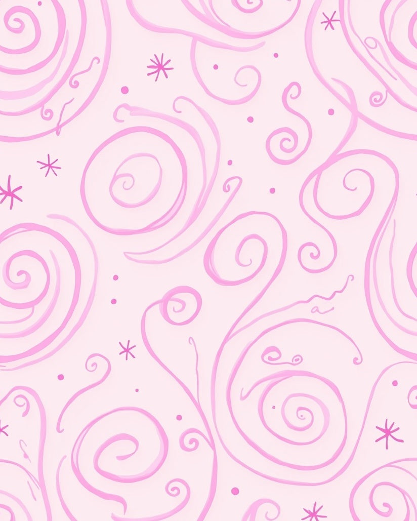 Sweet Swirls And Stars Pattern Rug
