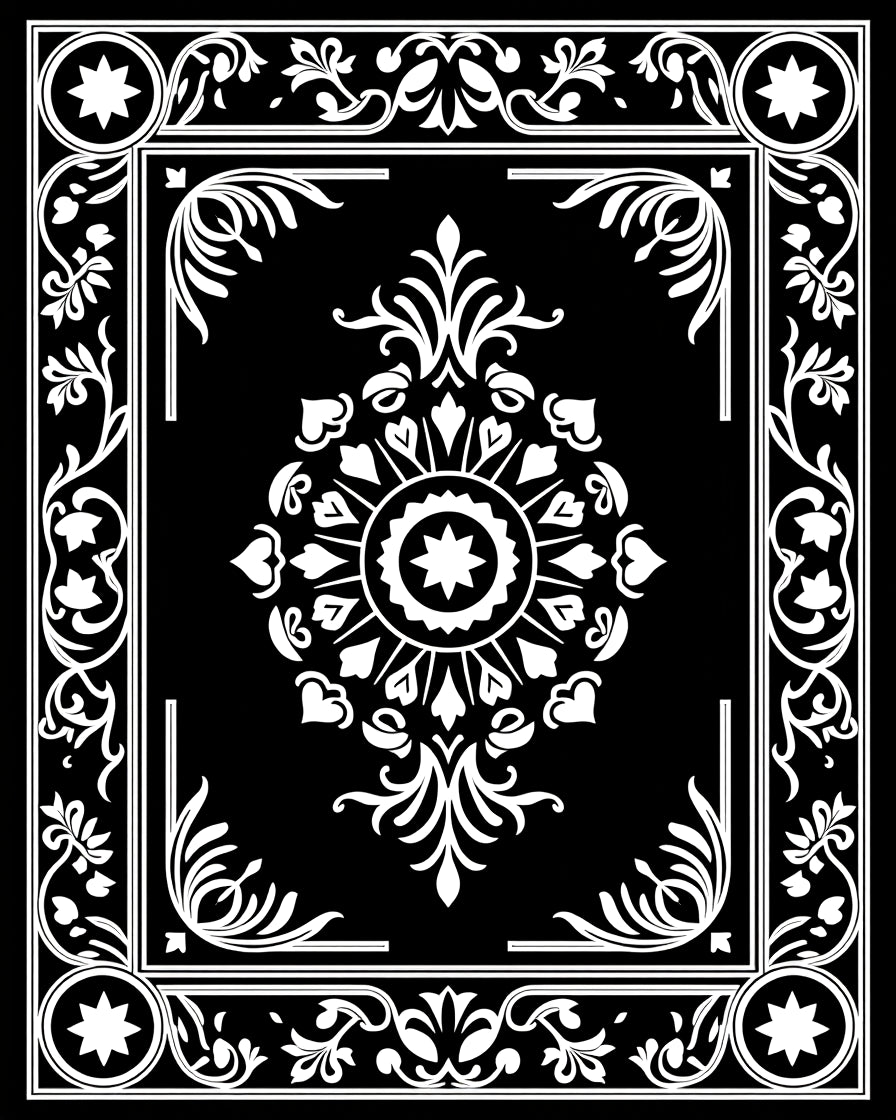 Classic Floral Medallion Border Design Rug