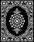 Classic Floral Medallion Border Design Rug