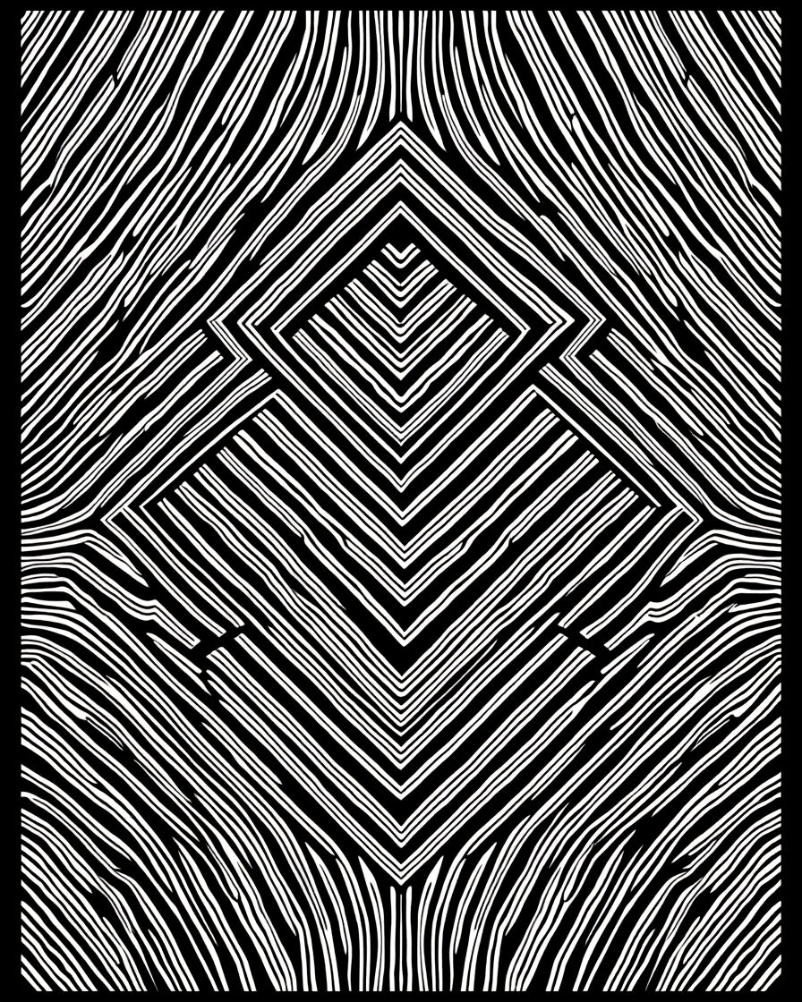 Abstract Striped Geometric Pattern Rug