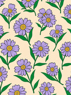 Purple Daisy Delightful Floral Pattern Rug