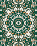Intricate Teal Floral Mandala Pattern Rug