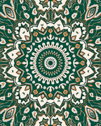 Intricate Teal Floral Mandala Pattern Rug