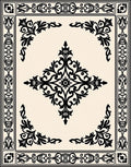 Classic Black Floral Centerpiece Rug